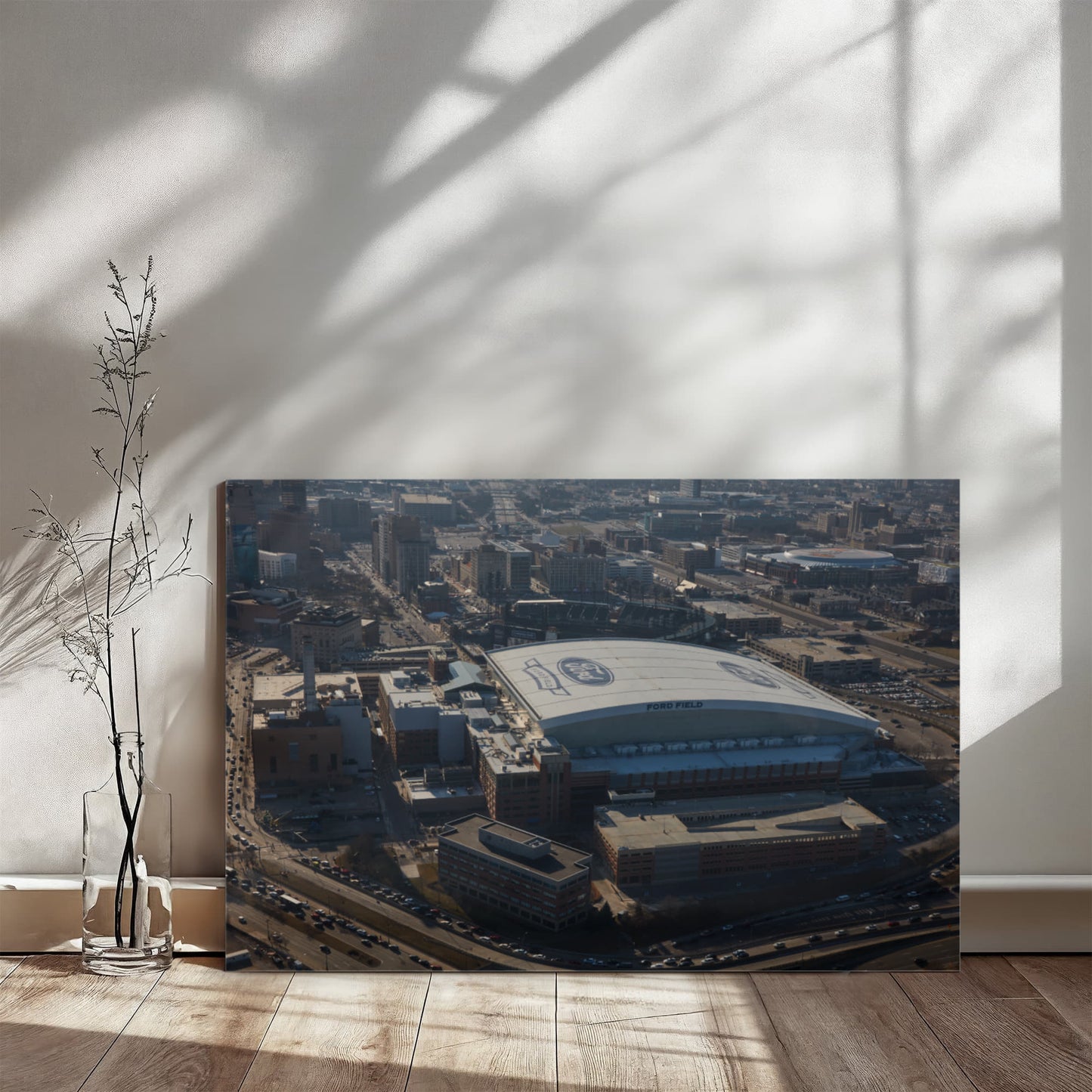 Canvas Wall Art - Ford Field, the domed multipurpose stadium that is home to the Detroit Lions of the NFL
