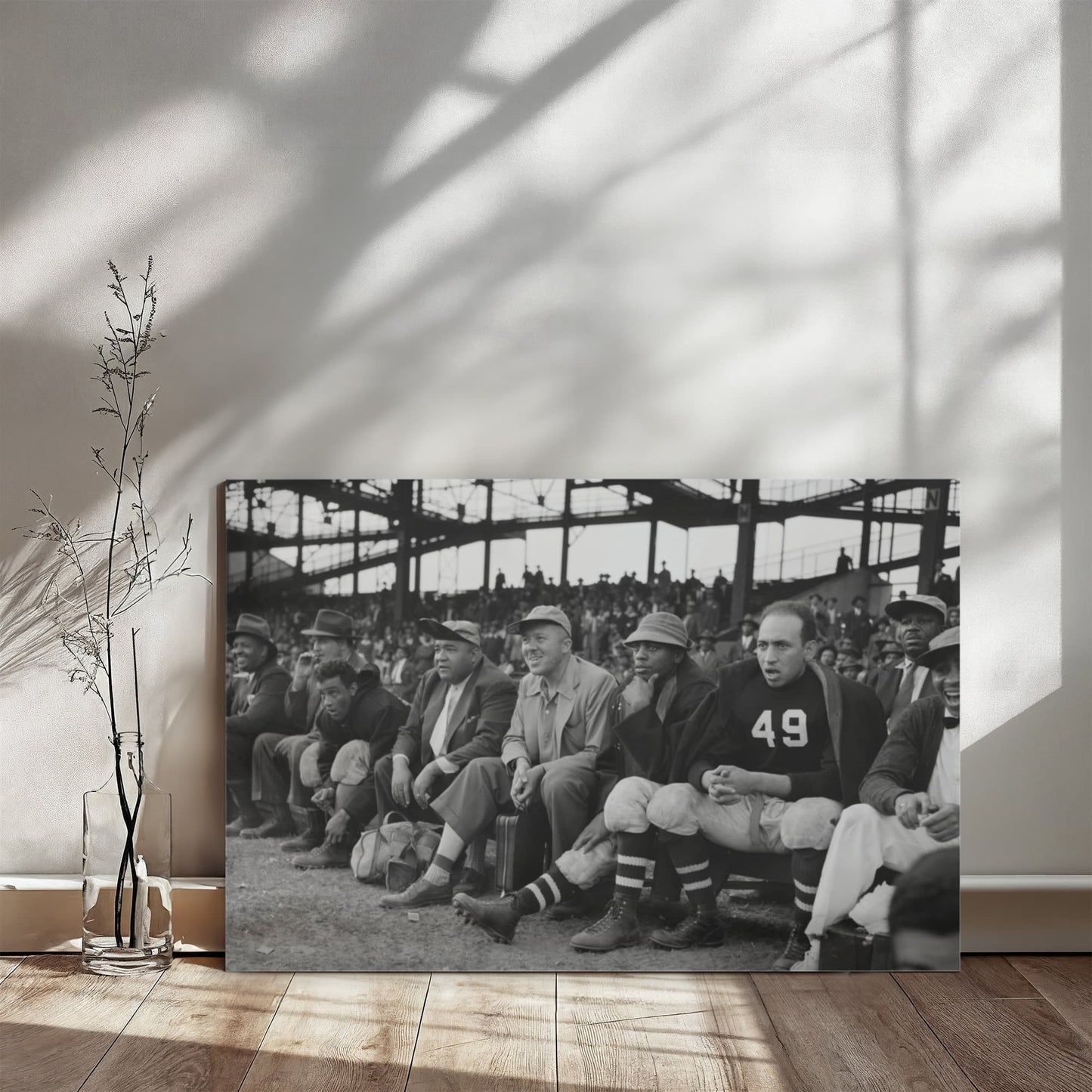 Canvas Wall Art - U St. Lions vs. Baltimore Royales Football Bench and Stands, 1941