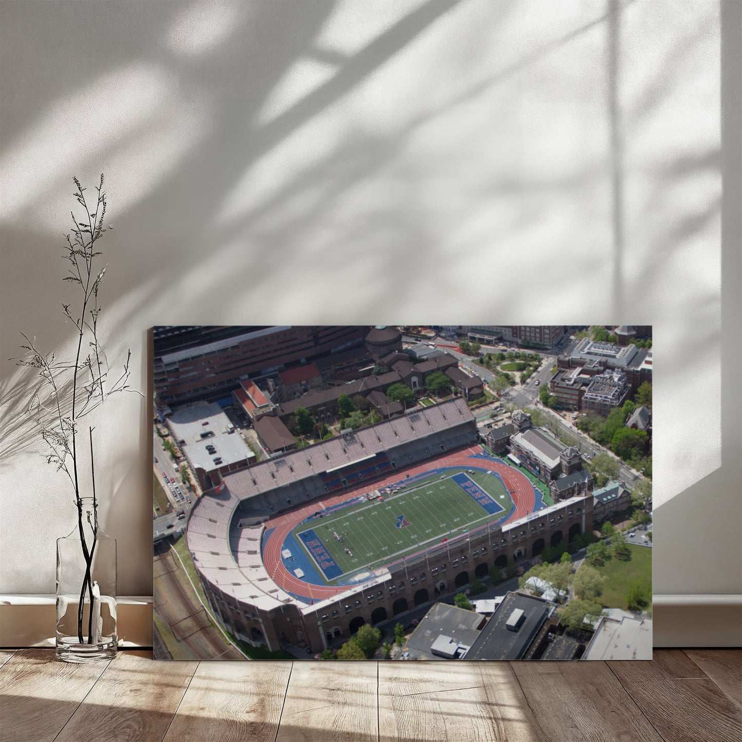 Canvas Wall Art - Aerial view of Philadelphia, Pennsylvania, with a focus on Franklin Field, home of the Penn Relays