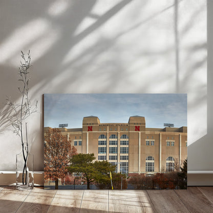 Canvas Wall Art - Memorial Stadium, home to the University of Nebraska Cornhusker football team in Lincoln, the capital city of the midwest-U.S. state of Nebraska