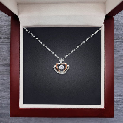 Crown Pendant Necklace with Personalized Card