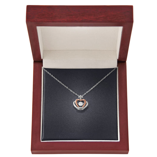 Crown Pendant Necklace with Personalized Card