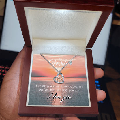 Baby Feet Heart Necklace with Luxery Box and Personalized Card for Wife