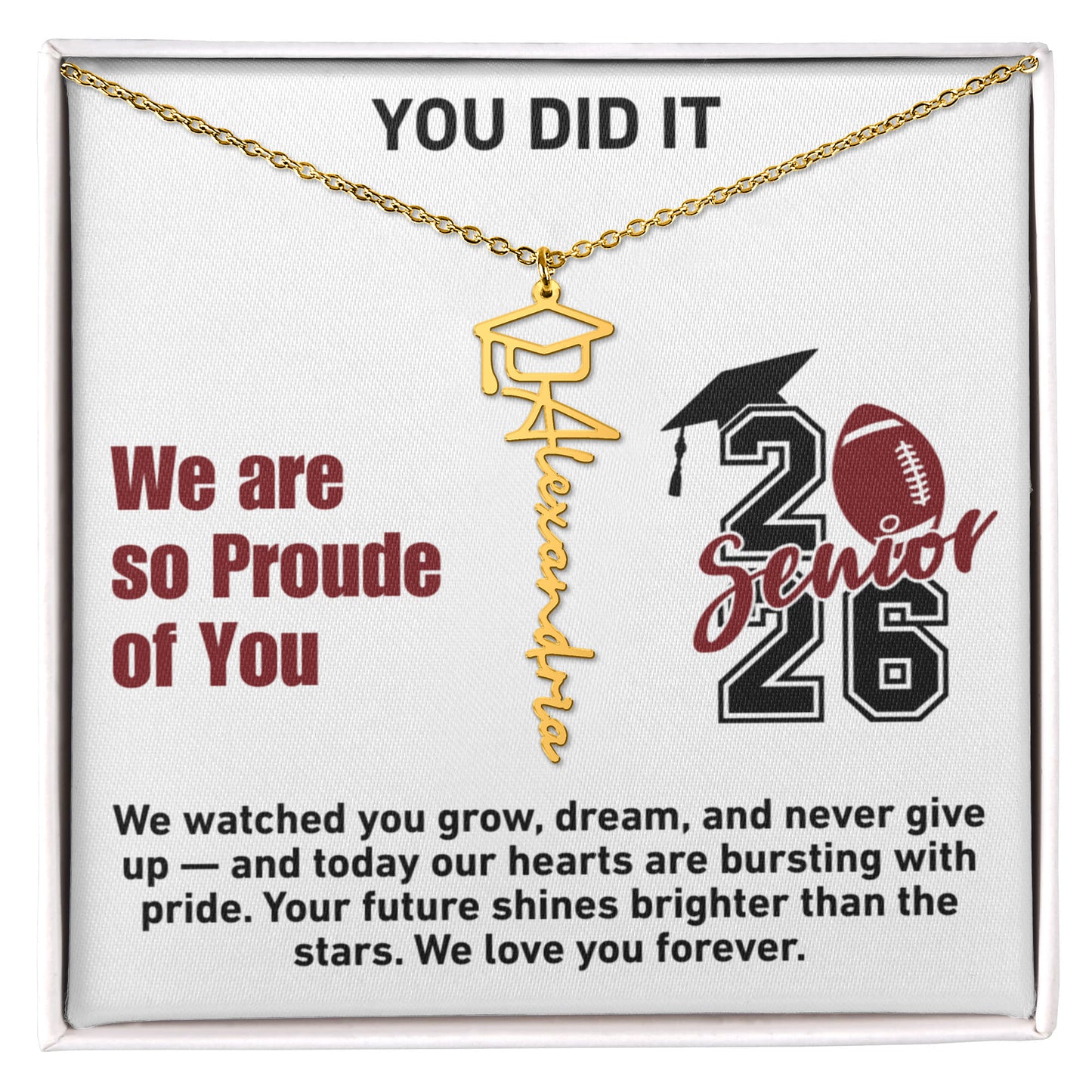 Personalized Graduation Necklace for Him