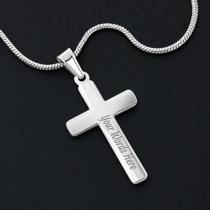 Engraved Cross Necklace with Snake Chain For Christians