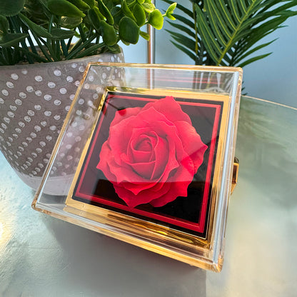 Forever Love Necklace with Rotating Rose Gift Box and Personalized Card for Your Love