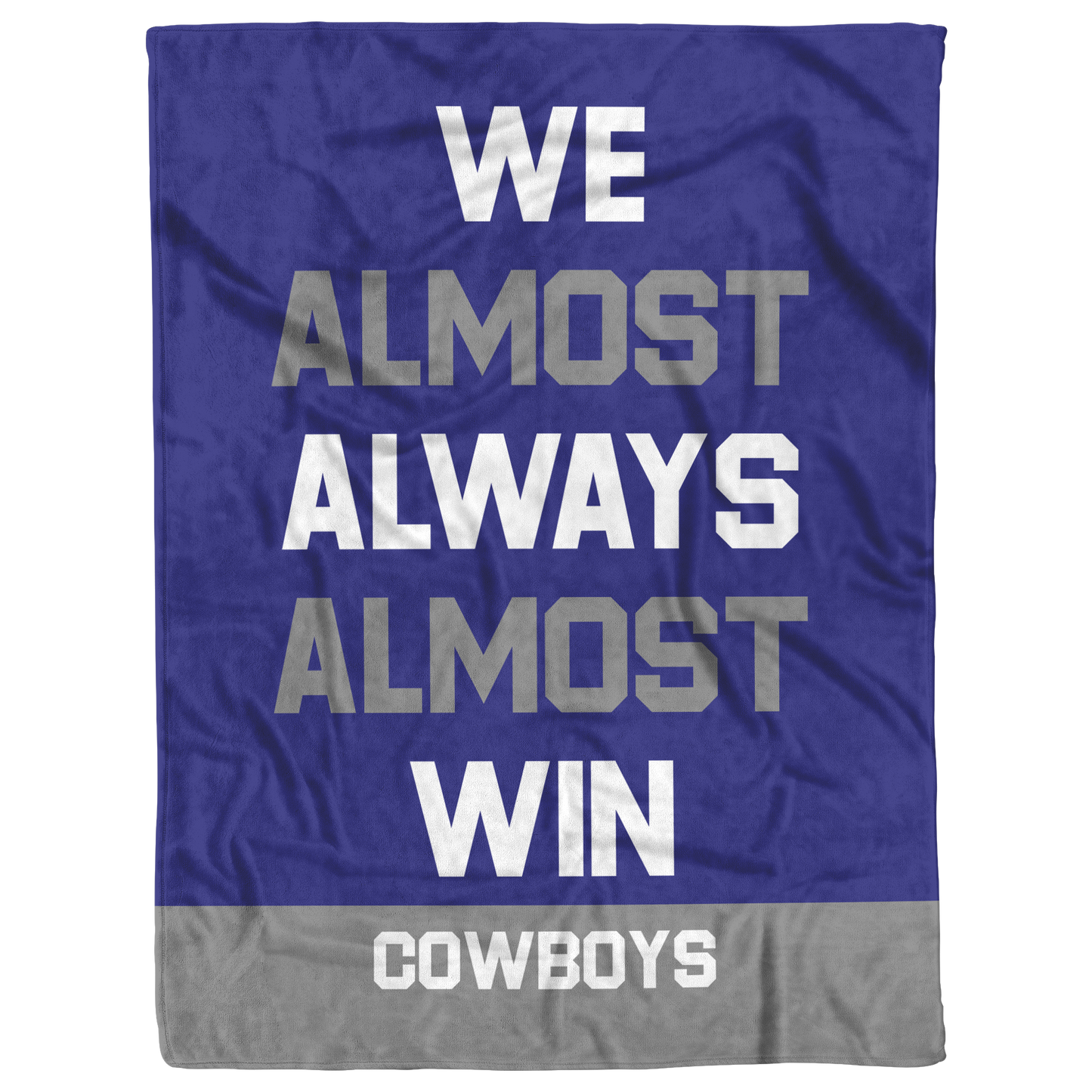 Personalized 'We Almost Win' Fleece Blanket in Football Team Colors - Custom Text for Game Day