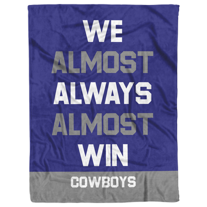 Personalized 'We Almost Win' Fleece Blanket in Football Team Colors - Custom Text for Game Day