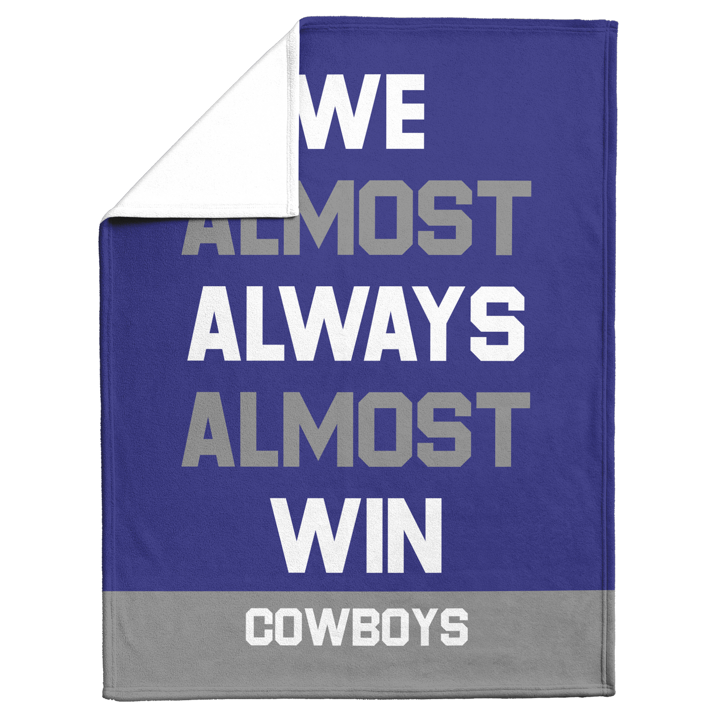 Personalized 'We Almost Win' Fleece Blanket in Football Team Colors - Custom Text for Game Day