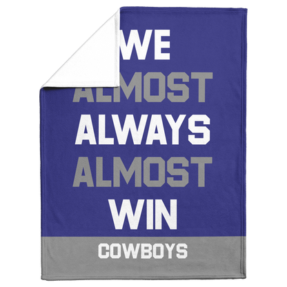 Personalized 'We Almost Win' Fleece Blanket in Football Team Colors - Custom Text for Game Day