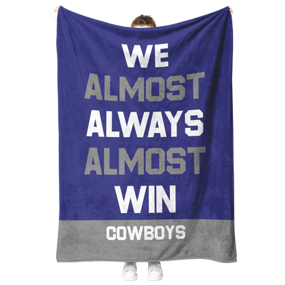 Personalized 'We Almost Win' Fleece Blanket in Football Team Colors - Custom Text for Game Day