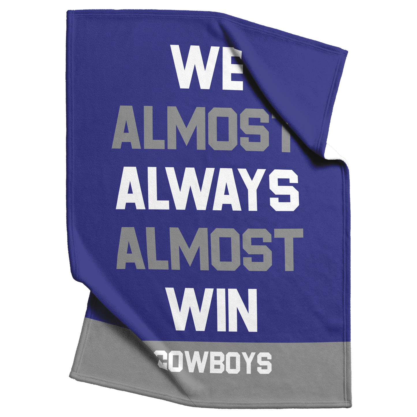 Personalized 'We Almost Win' Fleece Blanket in Football Team Colors - Custom Text for Game Day