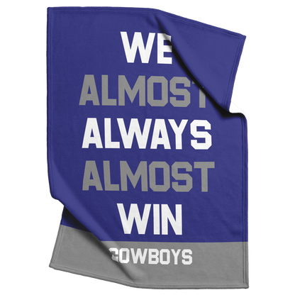 Personalized 'We Almost Win' Fleece Blanket in Football Team Colors - Custom Text for Game Day
