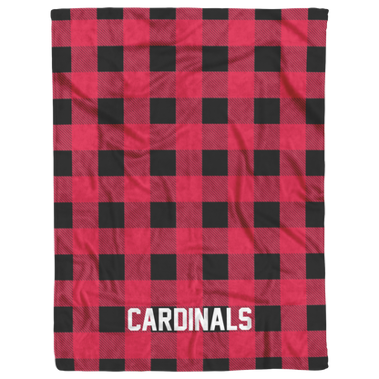 Personalized Plaid Fleece Blanket in Football Team Colors - Custom Text for Couch, Bed & Game Day