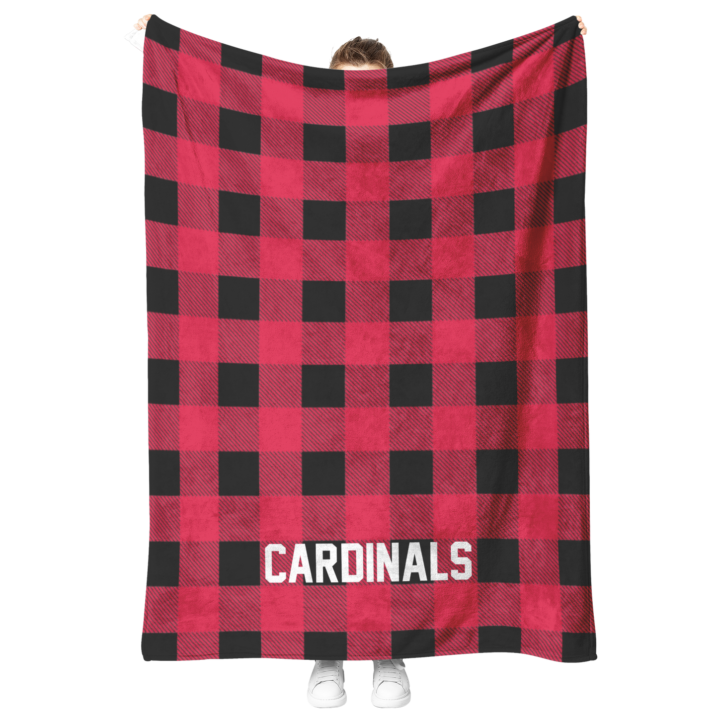 Personalized Plaid Fleece Blanket in Football Team Colors - Custom Text for Couch, Bed & Game Day