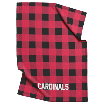 Personalized Plaid Fleece Blanket in Football Team Colors - Custom Text for Couch, Bed & Game Day