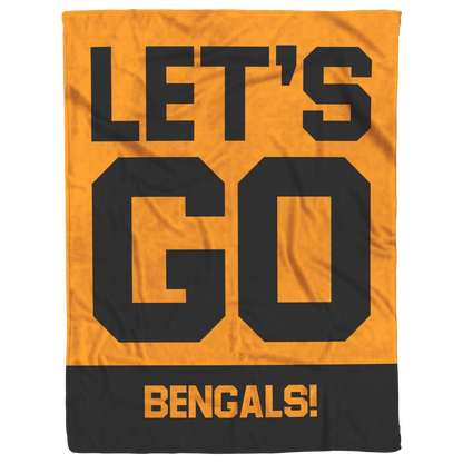 Personalized 'Let's Go' Fleece Blanket in Football Team Colors - Custom Text for Game Day