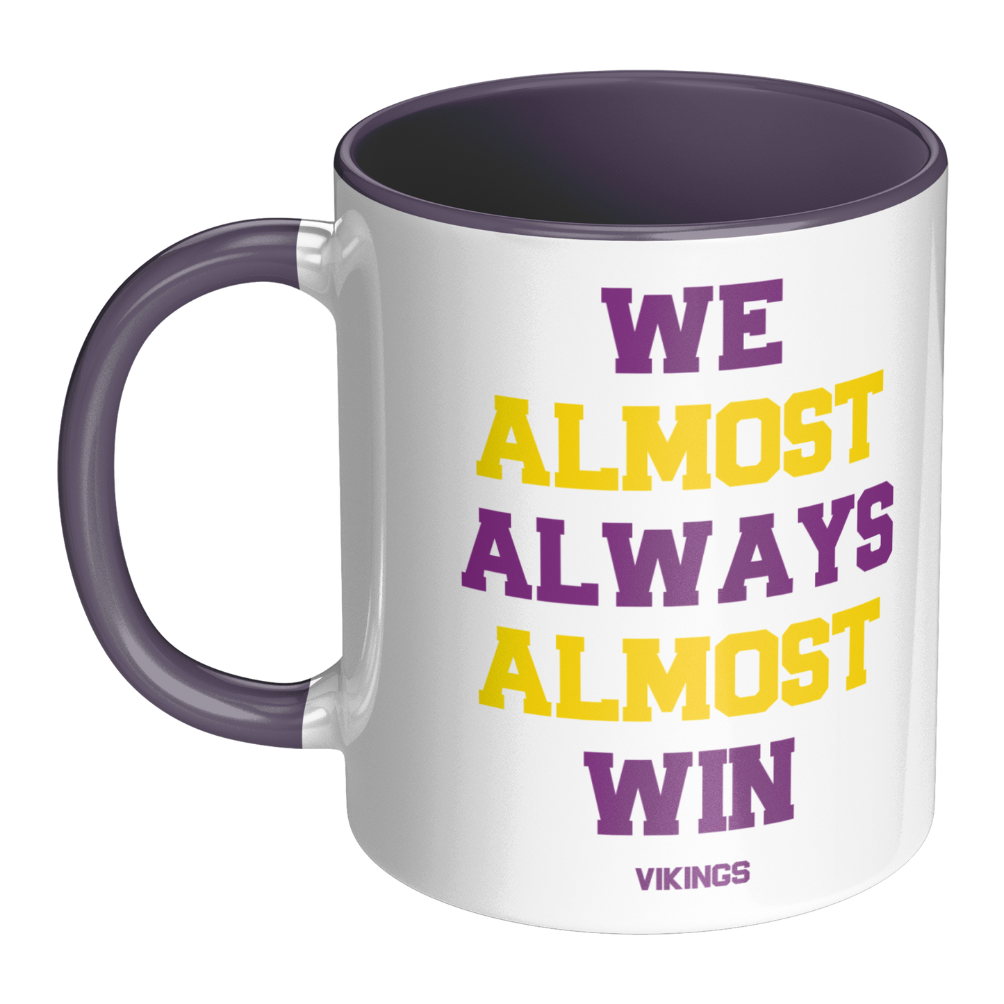 Personalized 11 oz Coffee Mug 'We Almost Win' - Custom Team Colors, Name & Number