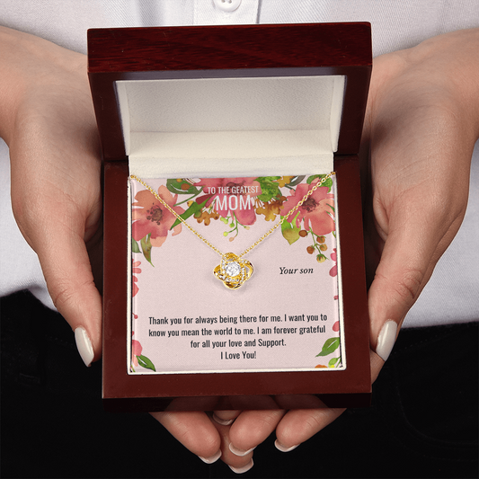 Love Knot Necklace with Chain & Personalized Card