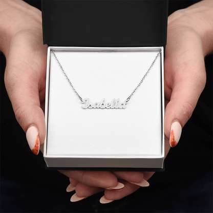 Custom Name Necklace with 16-18 Inch Adjustable Chain and Message Card- To My Daughter