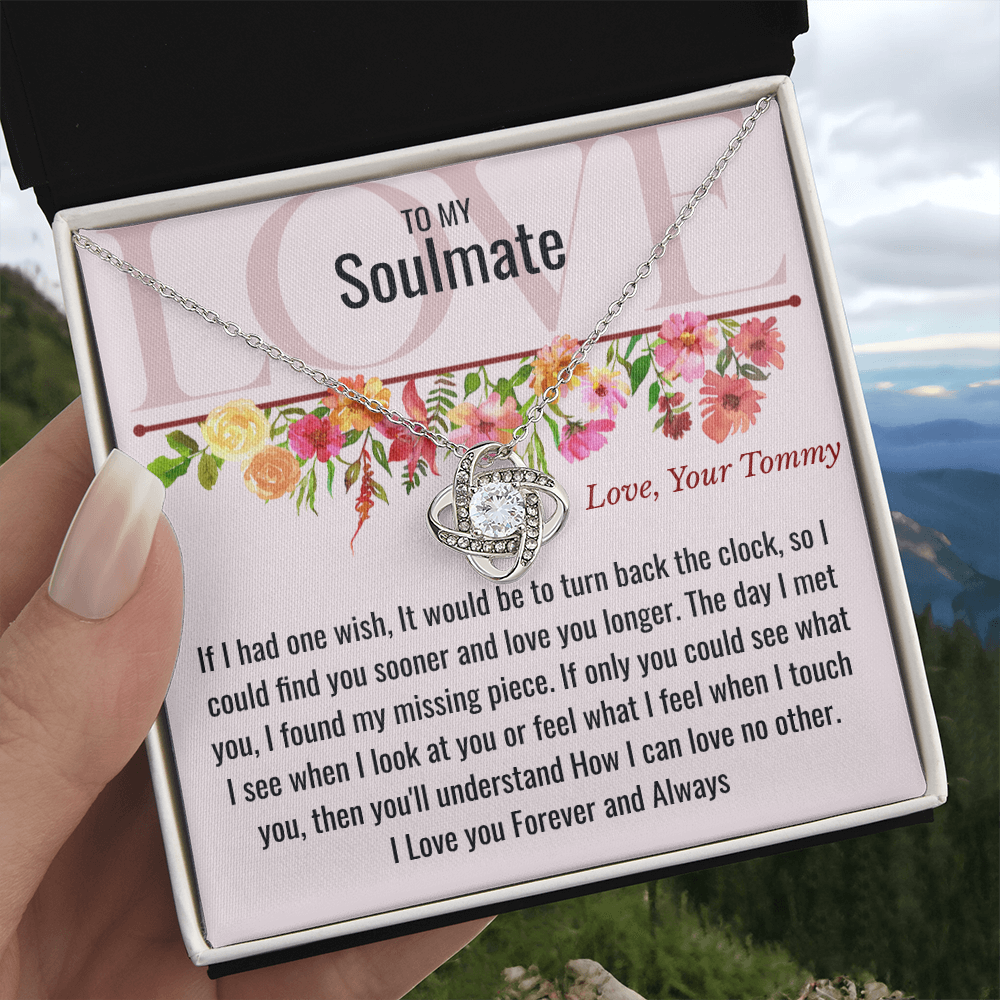 Love Knot Necklace with Chain & Personalized Card